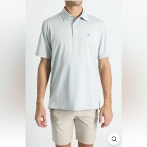 NWT Anchor Boys Heather Light Gray Lone Palm Tech Polo Shirt Mens Size XXL (868)